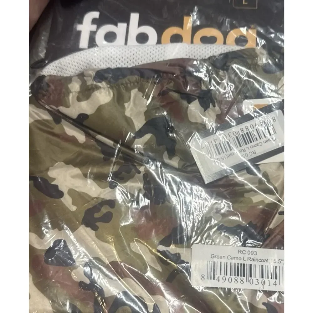 fabdog Packaway Raincoat Color Camo, Size L New- Sealed